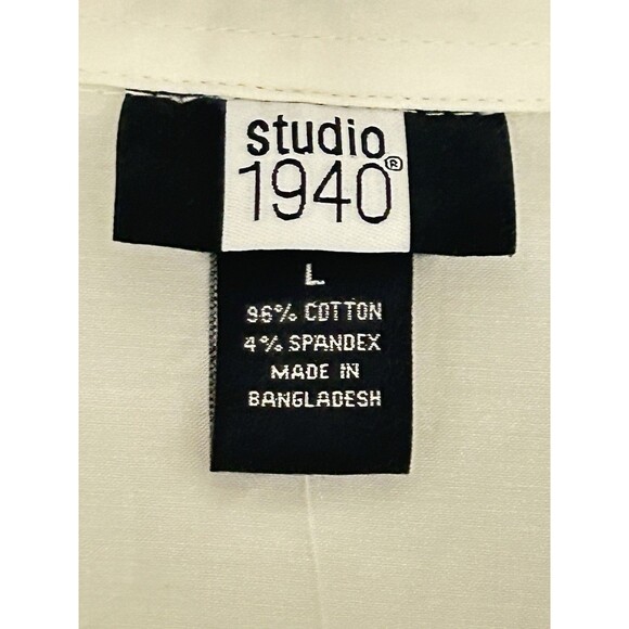 Studio 1940 Womens Large Long‎ Sleeve Cotton Dress Shirt NWT - Picture 7 of 9